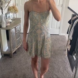 Beaded and sequin mini dress